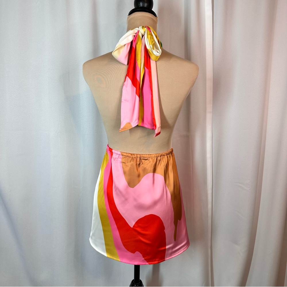 Crosby By Mollie Burch Sienna Halter Top In Red Beach Sz M Colorful Resortwear - Picture 4 of 10